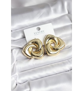Pirinç Gold Renk Geometrik Vintage Kadın Küpe - TJ-BKP11437