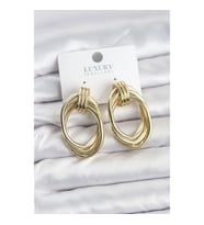 Mey İthalat® Pirinç Gold Renk Damla Model Vintage Kadın Küpe