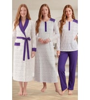 Mecit 6360 Mor Kadın Sabahlık Pijama Gecelik Set