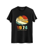 Vintage 1974 Retro Siyah Tshirt