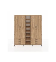 Hyperion Gardrop 13 Raflı 6 Çekmeceli 2 Askılı 220x44x243 Çam-Çam/Çam