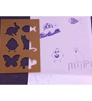 3D Baskı Hayvan Figürleri Çizim Şablonu - Çoklu Desen Kalıbı - Kahverengi