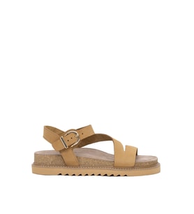 Mammamia D25YS-5240 Kadın Hakiki Deri Düz Sandalet Camel