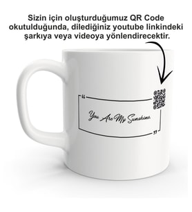 Sevgiliye Arkadaşa Özel Şarkı ve Video Gönderilebilir QR Code Tasarımlı Kupa Bardak