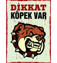 MeyArt rEtRo Sac Levha DİKKAT! Köpek Var - Sac Uyarı Levhası - 15x20cm