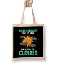Meteorologist Cute & Funny Paid To Keep My Head In The Clouds Bez Çanta Uzun Saplı