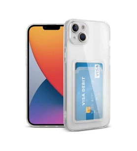 Apple İphone 14 Kılıf Kart Şeffaf Silikon - Şeffaf