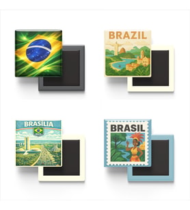 Buzdolap Magnetleri - Brezilya Brasília - Brazil - 4'lü Set Magneti