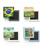 Buzdolap Magnetleri - Brezilya Brasília - Brazil - 4'lü Set Magneti