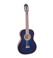 Valencia VC101TBUS 1/4 Klasik Gitar - Mavi Sunburst (Başlangıç Seviyesi)  Sap Ayar Çeliği (Truss Rod), 4-6 Yaş Grubu İçin İdeal Boyut, Parlak Mavi Bitiş ve Konforlu Çalım