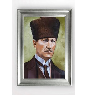 Gümüş Çerçeveli Atatürk Tablo cv1370
