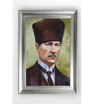 Gümüş Çerçeveli Atatürk Tablo cv1370