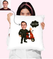 Kurye Karikatürlü Kişiye Özel Yastık