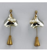 Küpe Kadın Gold Vip Vintage Tasarım Küpe (Sarı-Siyah)