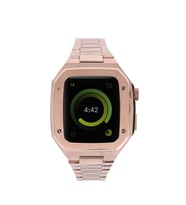 Apple Watch 44mm Uyumlu Kordon Metal Kasa Korumalı Klipsli Luxury Zore KRD-64 Kayış