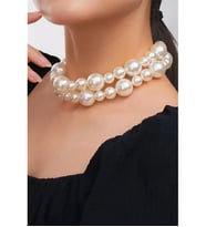 2 L İ Incili Çoklu Choker Kolye