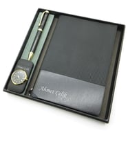 Signator® Codex  N327 Kişiye Özel Defterli Set - İsme Özel Siyah Kalem + İsme Özel Siyah Defter + İsme Özel Siyah Çakmak  İsme Özel Kutusunda Hediyelik Set (Karışık)