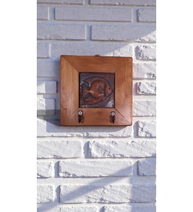 Anahtarlık Duvar Panosu Balık Askılık Tablo 14,5 × 14,5 × 2,5 cm