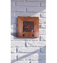 Anahtarlık Duvar Panosu Balık Askılık Tablo 14,5 × 14,5 × 2,5 cm (Kahverengi)