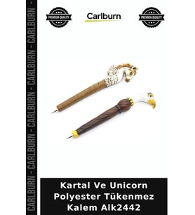 Özel Üretim Ofis Hediyesi Kartal Ve Unicorn Polyester Tükenmez Kalem