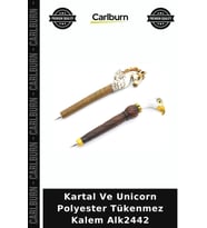Özel Üretim Ofis Hediyesi Kartal Ve Unicorn Polyester Tükenmez Kalem