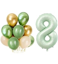 Retro Su Yeşili 8 Yaş Latex Balon Set