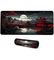 ZEN XXL Mouse Pad 90x40 cm, Büyük Masa Matı, 3 mm Dikişli Kenar, Kaymaz Kauçuk Taban, Gaming Mousepad – Crimson Temple
