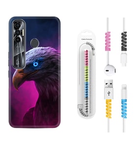 Tecno Spark 6 6 Go 8C 8 Pro 7 7 Pro Kılıf Kablo Koruma Spiral Silikon Kartal 1622