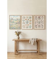 Vintage Cottage Floral 3’lü Ahşap Çerçeveli Tablo Seti