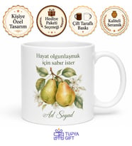 Armut Temalı Baskılı Kupa Bardak Hediye Özel Tasarım Porselen Mug