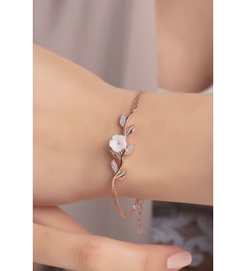 Kadın Rose Renk Manolya Çiçeği Model Bileklik