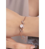 Kadın Rose Renk Manolya Çiçeği Model Bileklik