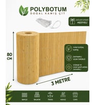 POLYBOTUM Premium Doğal Kamış Hasır Balkon Çiti 80x300 cm Sık Dokuma Dayanıklı Bahçe, Teras ve Balkon İçin Dekoratif Gizlilik Çiti