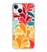 PrintiFy Apple  iPhone 14 ile Uyumlu 1mm Slim Fit Retro Renkler 5 Baskılı Şeffaf  Kılıf