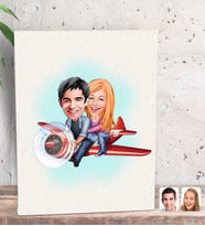 BK Gift Kişiye Özel Sevgililer Karikatürlü Dekoratif Mini Kanvas Tablo 15x20cm-11