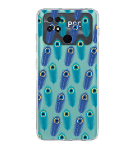 PrintiFy Xiaomi Poco C40 ile Uyumlu 1mm Slim Fit Nazar Boncuğu 4 Baskılı Şeffaf  Kılıf
