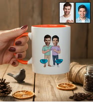 Kişiye Özel Karikatürlü Kankaya Erkek Kardeşe Abiye Hediye Kupa Bardak Doğum Günü Hediyesi