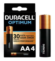 Duracell Optimum 1.5 Volt Alkalin AA 4’lü İnce Kalem Pil MX1500