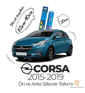 RBW Ön ve Arka Silecek Seti Opel Corsa E 2014-2019 ile uyumlu (Siyah)