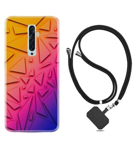 Oppo Reno 2Z 4 Lite 4 Pro 5 6 7 A31 Kılıf Boyun Askılı Silikon Üçgenler 1635