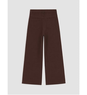 LCW Kids Kahverengi Kız Çocuk Çiçekli Gabardin Pantolon