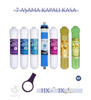 Nefa Tüm Kapalı Kasalar Ve İhlas (Silver, Plus, Platinum ) 7'Li Filtre Seti, (Çift Karbonlu), 80 GPD Membran