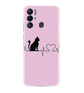 Tecno Pova Neo Kılıf Resimli Desenli Baskılı Silikon Pink Cat Heart 1303