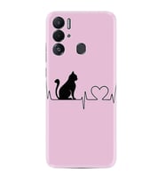 Tecno Pova Neo Kılıf Resimli Desenli Baskılı Silikon Pink Cat Heart 1303