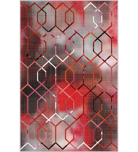 Eliana Home Baskılı, Yıkanabilir Kaymaz Taban Salon Halısı LNA1538-HT1394 100x150 cm (Kırmızı)