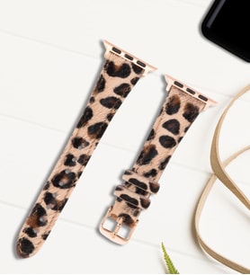 vagave Apple Watch Uyumlu 38 Mm 40 Mm 41 Mm 3 4 5 6 7 Se 8 9 Uyumlu Kadın Deri Kordon Saat Kayışı - Vadiva (Kahve Leopar)