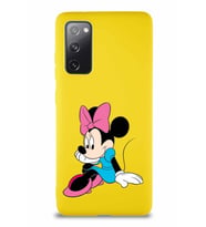 Samsung Galaxy S20 FE Soft Premier Kapak Minnie Mouse-E Tasarımlı Silikon Kılıf - Sarı (Şeffaf)