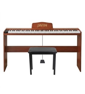 Jwin SDP-88 Tuş Hassasiyetli 88 Tuşlu Dijital Piyano + Tabure - Kahverengi