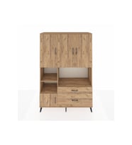 Hyperion Gardrop 7 Raflı 2 Çekmeceli 5 Kapaklı 132x44x195 Çam-Çam