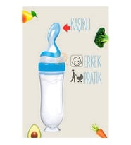 ModaCar Kaşıklı Mama Silikon Biberon ERKEK Bebek Besleyici